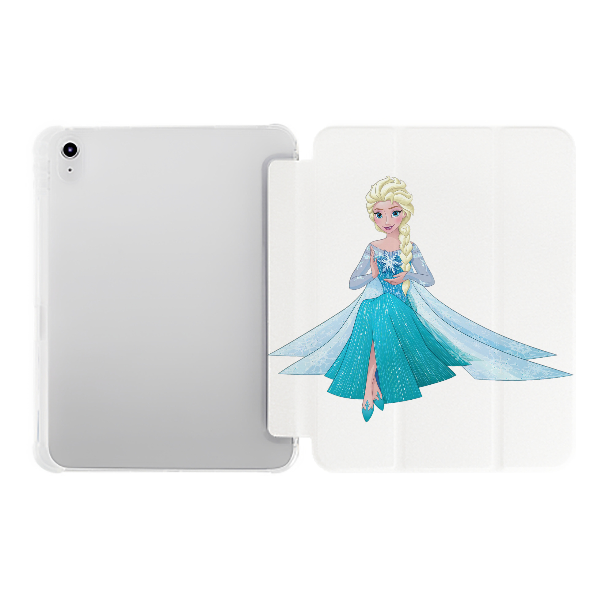 （画像用） アナと雪の女王 アンナ エルサ Frozen Anna Elsa IPad ケース ペン収納付き 三つ折りスタンド PUレザー×シリコン 対応機種9.5/10.5/10.9インチ